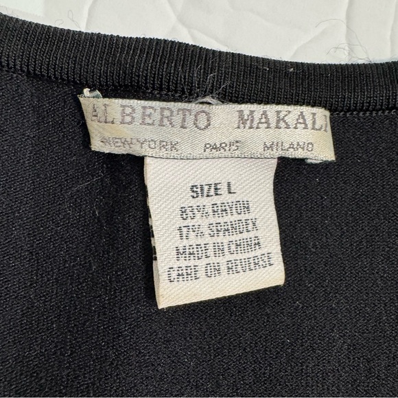 Alberto Makali Elegant Black Sequin/Bead Plunging Neck Sleeveless Top/Vest Large - Picture 6 of 8